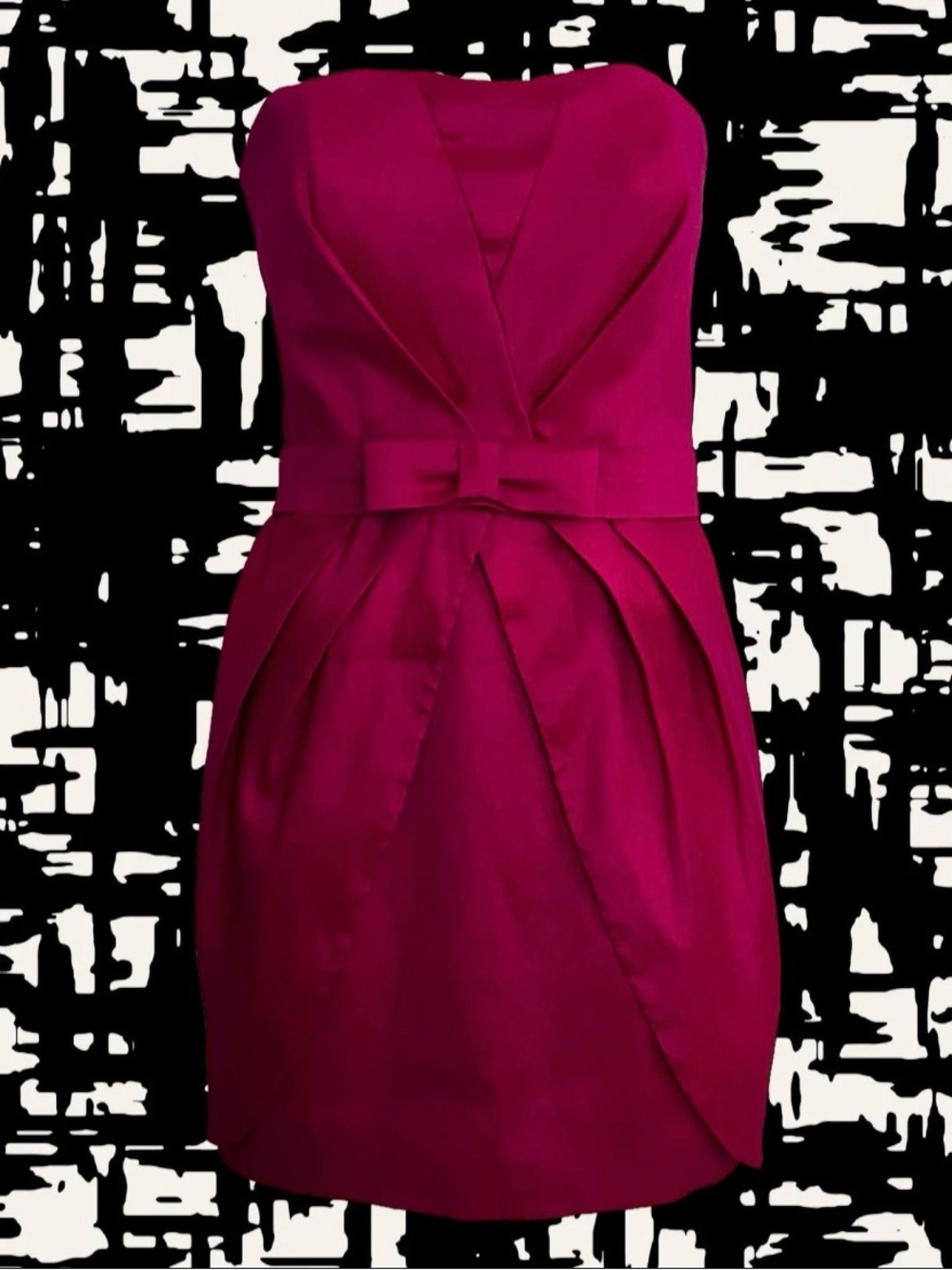 Cache super hot pink strapless party dress